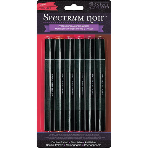 Crafter's Companion - Spectrum Noir - Alcohol Markers - Reds - 6 Pack