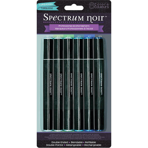 Crafter's Companion - Spectrum Noir - Alcohol Markers - Turquoises - 6 Pack