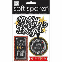 Me and My Big Ideas - Christmas - Soft Spoken - 3 Dimensional Stickers with Glitter and Jewel Accents - Let Your Heart Be Light