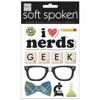 Me and My Big Ideas - Soft Spoken - 3 Dimensional Stickers with Glitter and Epoxy Accents - I Heart Nerds