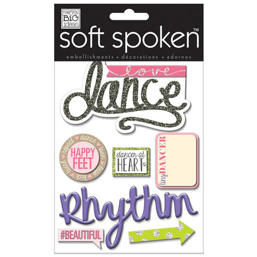 Me and My Big Ideas - Soft Spoken - 3 Dimensional Stickers with Glitter and Jewel Accents - Love Dance