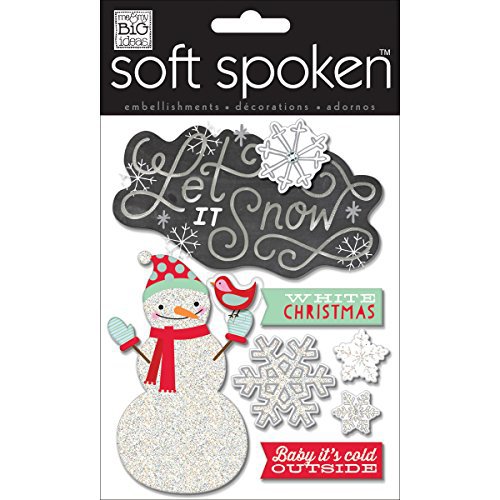 Me and My Big Ideas - Soft Spoken - Ellen Krans - 3 Dimensional Stickers with Glitter and Jewel Accents - White Christmas