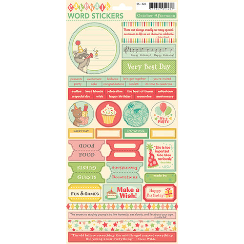 October Afternoon - Cakewalk Collection - Cardstock Stickers - Words