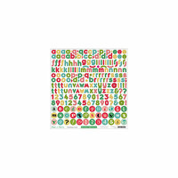 October Afternoon - Make it Merry Collection - Christmas - 12 x 12 Cardstock Stickers - Alphabet