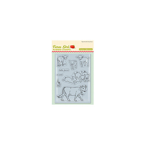 October Afternoon - Farm Girl Collection - Cling Mounted Rubber Stamps - Farmyard Friends