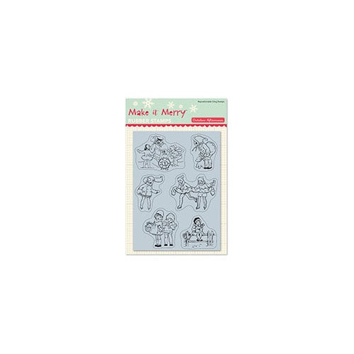 October Afternoon - Make it Merry Collection - Christmas - Cling Mounted Rubber Stamps - Wintertime