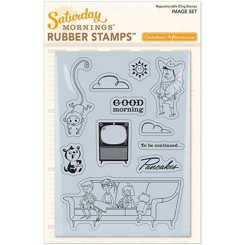 October Afternoon - Saturday Mornings Collection - Repositionable Rubber Stamps - Image
