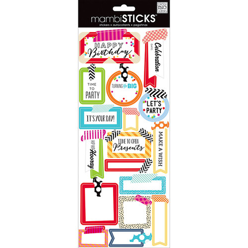 Me and My Big Ideas - MAMBI Sticks - Cardstock Stickers - Washi Birthday Sayings