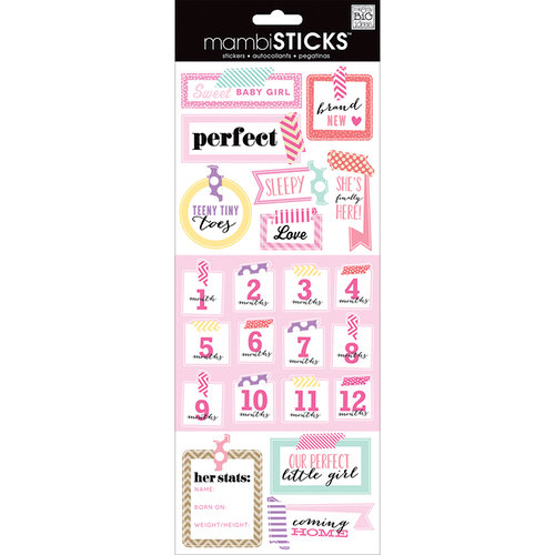 Me and My Big Ideas - MAMBI Sticks - Cardstock Stickers - Washi Perfect Baby Girl