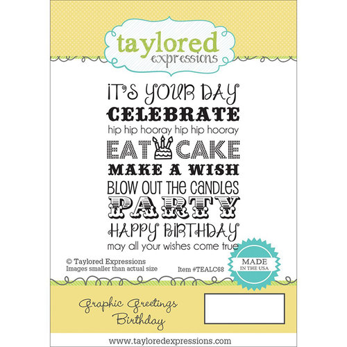 Taylored Expressions - Cling Stamp - Graphic Greetings - Birthday
