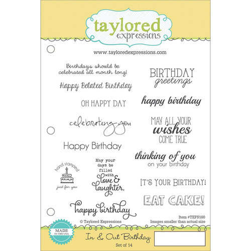 Taylored Expressions - Cling Stamp - In and Out - Birthday