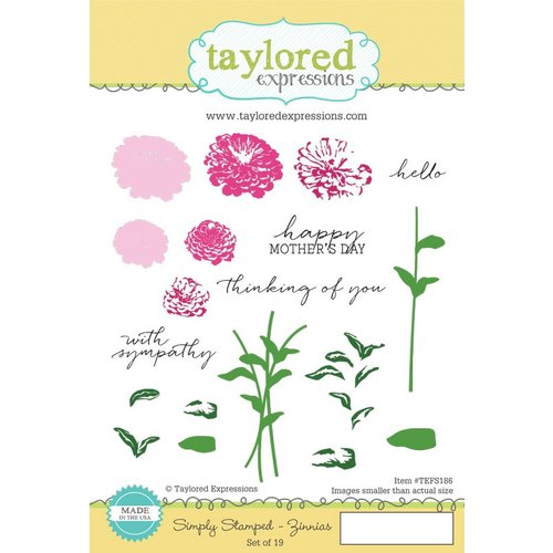 Taylored Expressions - Cling Stamp - Simply Stamped - Zinnias