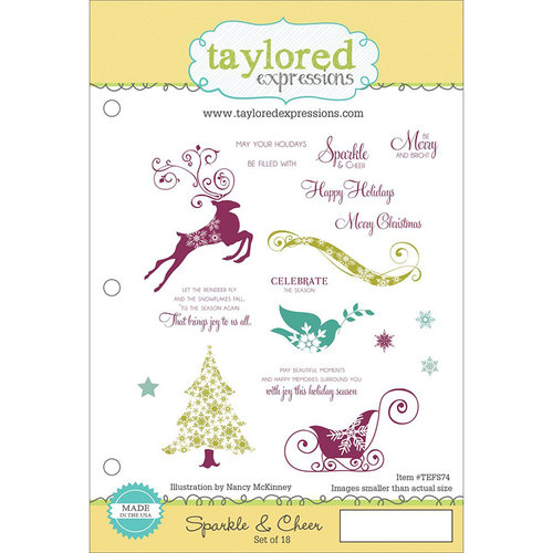 Taylored Expressions - Cling Stamp - Sparkle and Cheer
