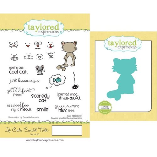 Taylored Expressions - Cling Stamp and Die Set - It Cats Could Talk