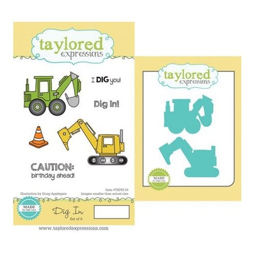 Taylored Expressions - Cling Stamp and Die Set - Dig In