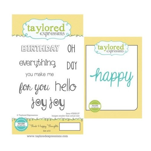 Taylored Expressions - Cling Stamp and Die Set - Think Happy Thoughts