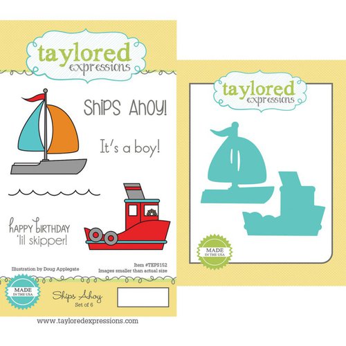 Taylored Expressions - Cling Stamp and Die Set - Ships Ahoy