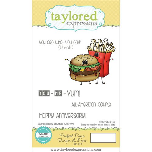 Taylored Expressions - Cling Stamp - Perfect Pairs - Burger and Fries