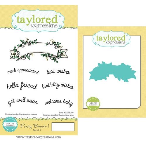 Taylored Expressions - Cling Stamp and Die Set - Fancy Banner One