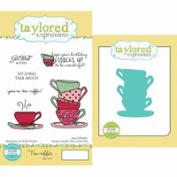 Taylored Expressions - Cling Stamp and Die Set - Tea-Riffic