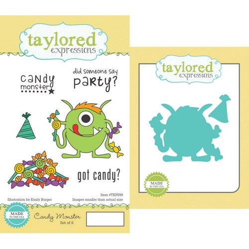 Taylored Expressions - Cling Stamp and Die Set - Candy Monster