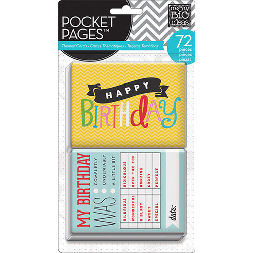 Me and My Big Ideas - Pocket Pages - Themed Cards - 3 x 4 - Birthday