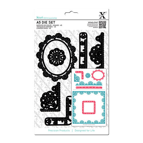 DoCrafts - Xcut - A5 Die Set - Sew Lovely Trim Borders