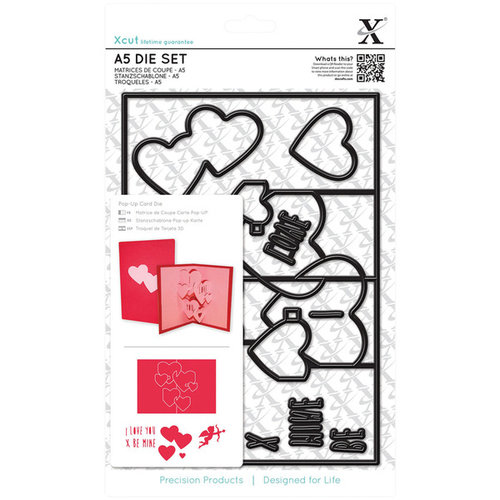 Docrafts - Xcut - A5 Die Set - Pop Up Card Love
