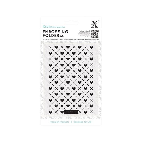 Docrafts - Xcut - A6 Embossing Folder - Hearts and Kisses