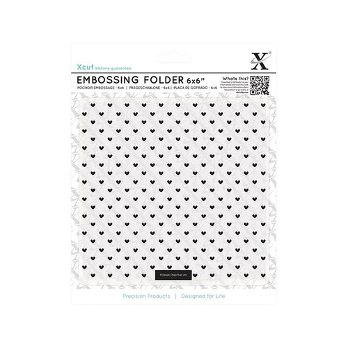 Docrafts - Xcut - 6 x 6 Embossing Folder - Small Polka Hearts