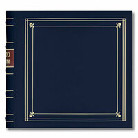 Pioneer - 2-Up Bonded Leather Album 3 Ring - 200 Pockets - Navy Blue