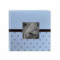 Pioneer - 2 Up Album - 200 4x6 Inch Photo Pockets - Embroidered Fabric Frame - Baby - Blue