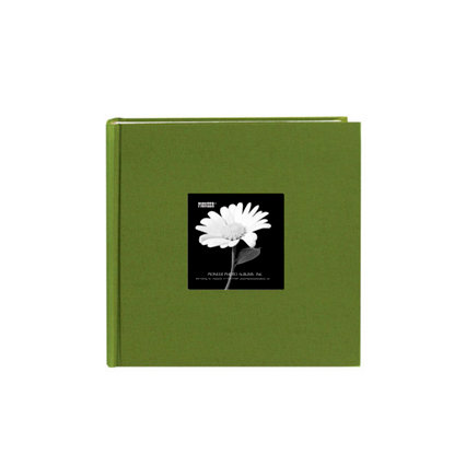 Pioneer - 2 Up Album - 200 4x6 Inch Photo Pockets - Natural Color Fabric Frame - Herbal Green