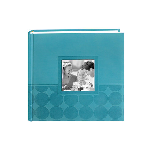 Pioneer - 2 Up Album - 200 4x6 Inch Photo Pockets - Embossed Leatherette Frame - Circles - Aqua