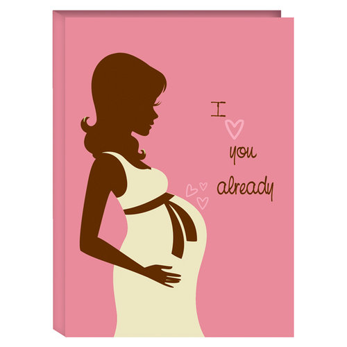 Pioneer - 36 4x6 Inch Photo Pockets - Poly Photo Album - Pregnant Silhouette - Pink