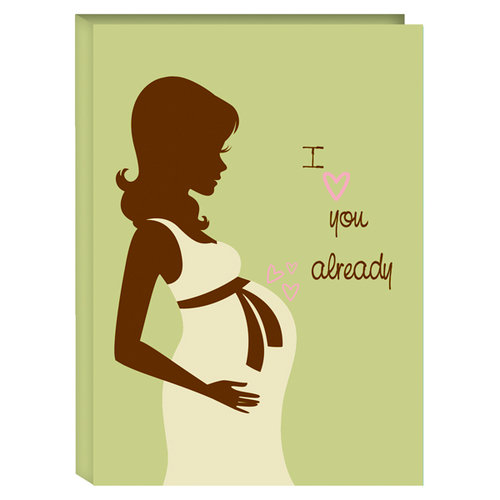 Pioneer - 36 4 x 6 Inch Photo Pockets - Poly Photo Album - Pregnant Silhouette - Green