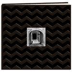 Pioneer - 12 x 12 Embossed Leatherette Memory Book - Chevron - Black
