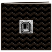 Pioneer - 12 x 12 Embossed Leatherette Memory Book - Chevron - Black