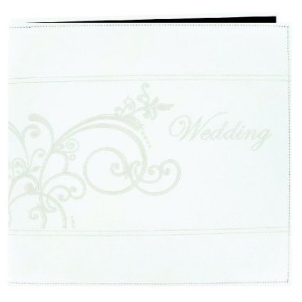 Pioneer - EZ Load Memory Album - 12 x 12 - 20 Top Loading Pages - Embroidered Leatherette - Wedding - Ivory