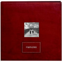 Pioneer - EZ Load Memory Album - 12 x 12 - 20 Top Loading Pages - Faux Suede - Memories Embroidered Patch - Raspberry