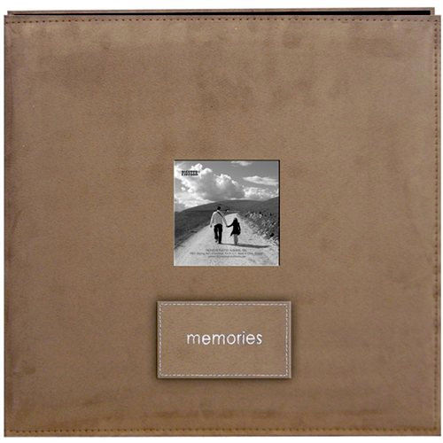 Pioneer - EZ Load Memory Album - 12 x 12 - 20 Top Loading Pages - Faux Suede - Memories Embroidered Patch - Tan