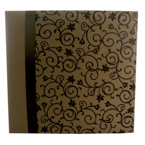 Pioneer - EZ Load Memory Album - 12 x 12 - 20 Top Loading Pages - Embroidered Fabric Scroll Ribbon - Brown