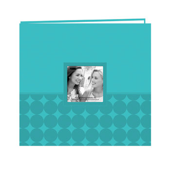 Pioneer - EZ Load Memory Album - 12 x 12 - 20 Top Loading Pages - Embossed Leatherette Frame - Circles - Aqua