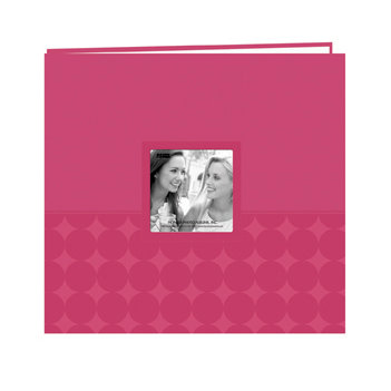 Pioneer - EZ Load Memory Album - 12 x 12 - 20 Top Loading Pages - Embossed Leatherette Frame - Circles - Dark Pink