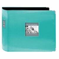 Pioneer - D-Ring Binder - 12 x 12 Sewn Leatherette Cover with Metal Corners - Bright Blue