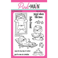 Pink and Main - Clear Photopolymer Stamps - Summer Sloths