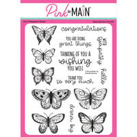 Pink and Main - Clear Photopolymer Stamps - Butterfly Sketches