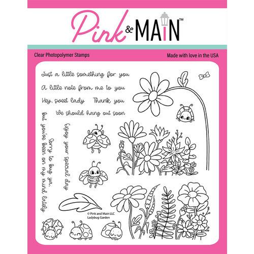 Pink and Main - Clear Photopolymer Stamps - Ladybug Garden
