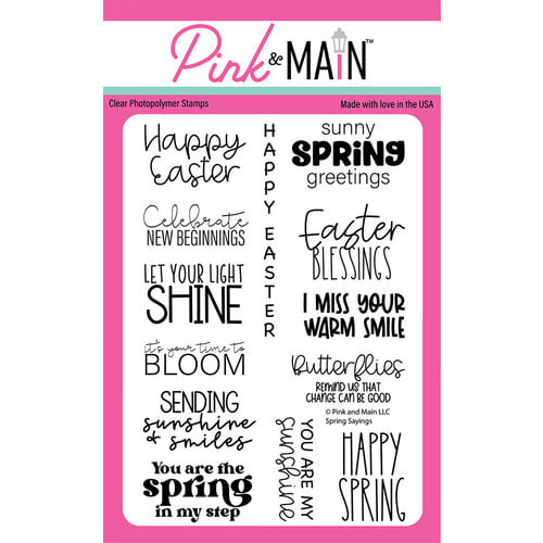 Pink and Main - Clear Photopolymer Stamps - Spring Sayings
