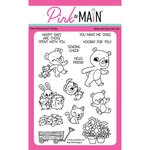 Pink and Main - Clear Photopolymer Stamps - Bear With Wagon